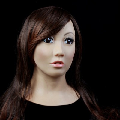 (SF-1) Soft Silicone Realist Human Face Full Head Female/Girl Crossdress Sexy Doll Mask